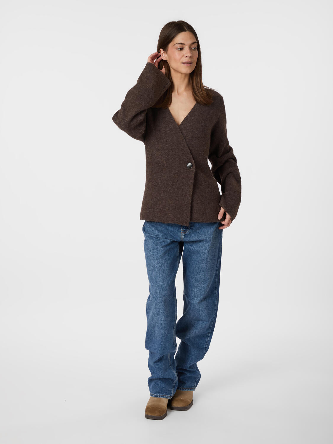 Marie Louise cardigan - Brown Melange